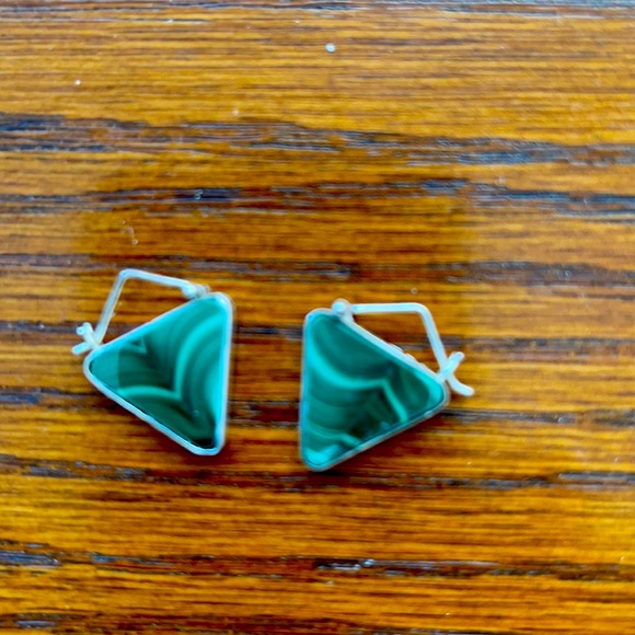 Jewelry - Vintage sterling jade pierced earrings